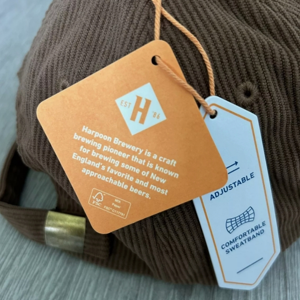 NWT Men's Harpoon Brewery Corduroy Adjustable Hat - Picture 9 of 9